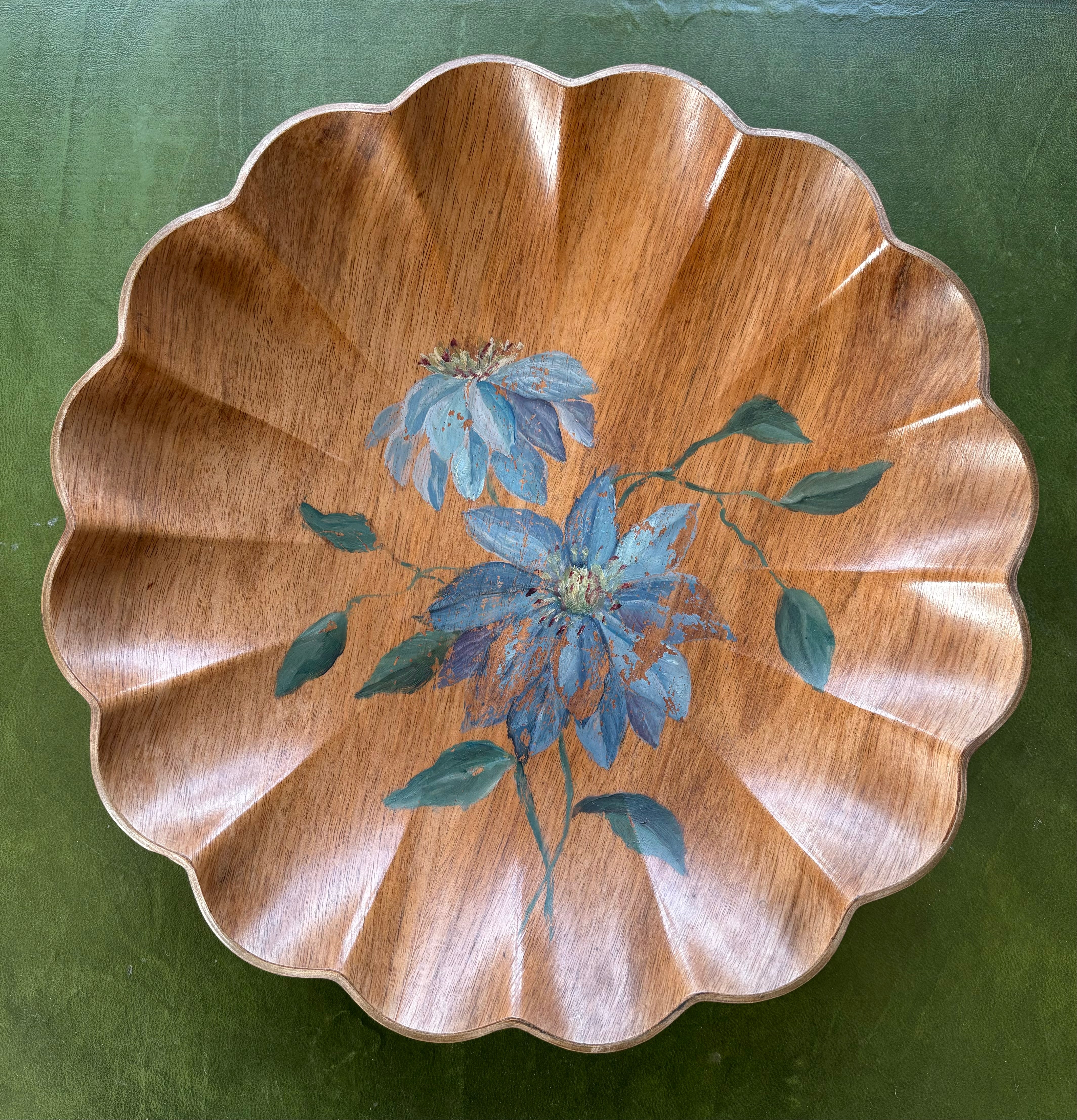 Hand-painted Scalloped Tray